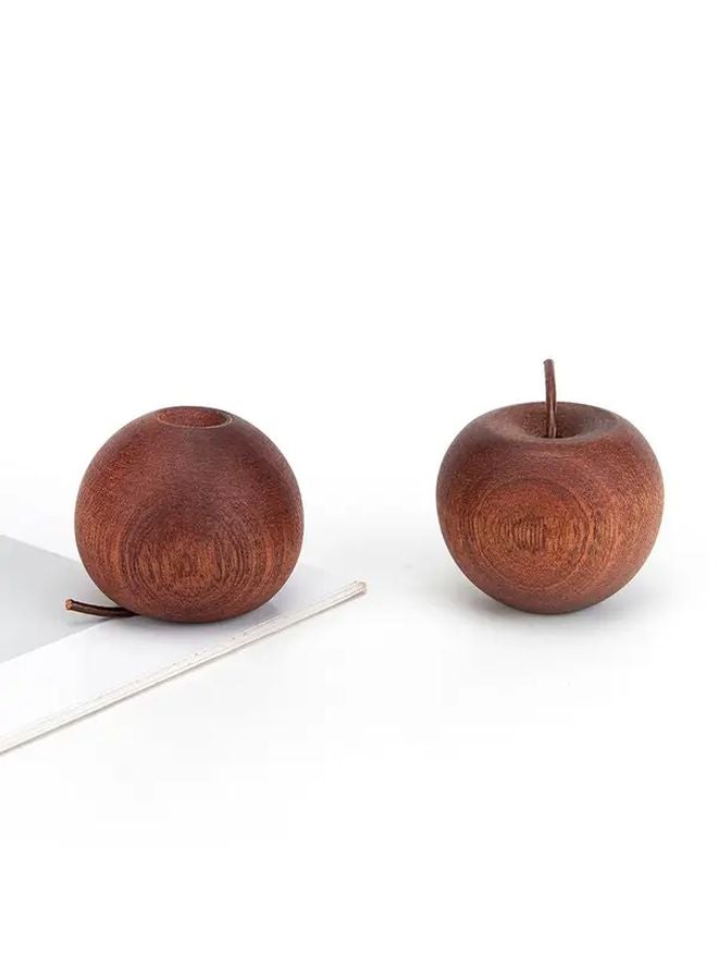 2 Pcs Natural Sapele Wood Apple Shape Essential Oil Diffuser For Home And Car - Image 4